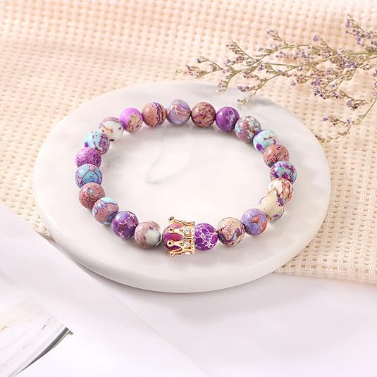 El Regalo Best Friends Crown Charm Beaded Bracelet- Friendship Bracelet For Girls/Women Inspirational Bracelets