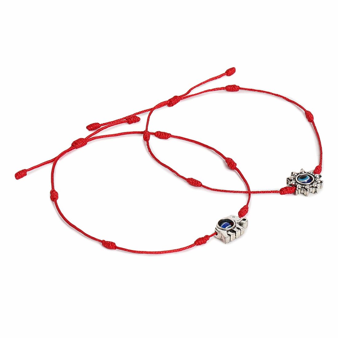 El Regalo 2PCs Evil Eye Rakhi Combo Set for Bhai-Bhabhi or Bhai-Bhatija/Bhatiji- 2 Evil Eye Rakhis with Roli Chanwal, Rakhi Card in Rakhi Gift Box (Option-2)