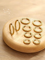 El Regalo 5 Pairs Gold Stainless Steel Unisex Huggie Hoop Earrings- 14k Gold Plated Cartilage Helix Daith Tragus Ear Hugging Hoop Earrings for Kids/Girls/Boys/Men/Women