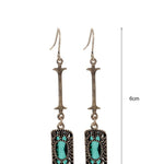 El Regalo Vintage Revival Emerald Green Dangle Earrings for Women- Octagon Simulated Emerald Cubic Zirconia Drop Earrings Wedding Banquets Jewelry