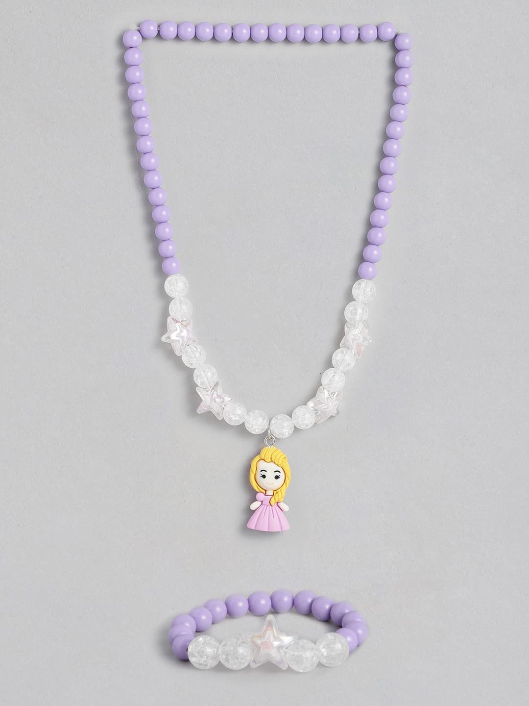 El Regalo Cute Princess Beaded Necklace & Bracelet Jewelry Set for Girls/Kids/Toddlers | Mermaid Theme Party Dress Up Jewelry Set- Gift for Girls Kids