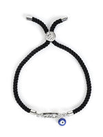 El Regalo Name Initials Evil Eye Bracelet Rakhi for Brother- Name Letter CZ Rakhi with Roli Chawal, Message Card in Rakshabandhan Box for Bhai (Black-T)