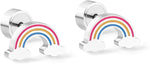 El Regalo 2 Pairs Waterproof Red Strawberry & Cloud Rainbow Stud Earrings for Women Teens Girls - Stainless Steel Hypoallergenic Dainty Small Piercing Earrings Search this page (Gold & Silver- A)