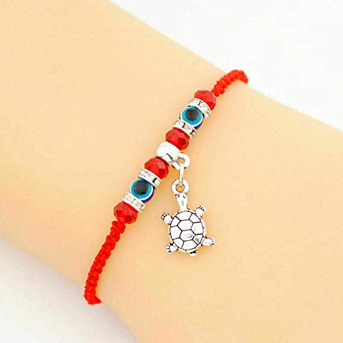 El Regalo Unisex Adult Lucky Kabbalah Evil Eye Hamsa Braided Adjustable Strand Macram Bracelets Set - 5 Pieces - Charms Option -2