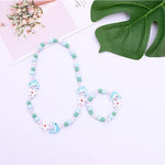 El Regalo Kids/Toddlers/Girls Wooden Beads Handmade Necklace & Bracelet Jewelry Sets (1 Necklace & 1 Bracelet): Kids Princess Jewelry Set (Dolphin Kids Jewelry Set)