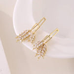 El Regalo Brynlee Leaf Filigree Crystal Drop Leverback Earrings- Fashion Crystal Leaves Statement Earrings for Girls & Women