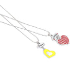 El Regalo 2 PCs Best Friend BFF Enamel Hearts Unisex Pendant Necklaces Set for Kids/Girls/Boys/Besties/Soul Sisters (Option-1)