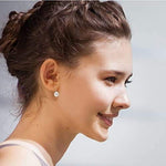 El Regalo Beautiful Rhodium Plated Tiny Pearl Drop Earring for Women and Girls (Small Pearl Earrings)