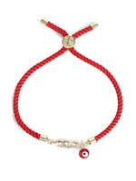 El Regalo Name Initials Evil Eye Bracelet Rakhi for Brother- Name Letter CZ Rakhi with Roli Chawal, Message Card in Rakshabandhan Box for Bhai (Red- S)
