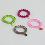 El Regalo 4 PCs BFF Best Friends Forever Rainbow Beaded Charms Bracelets Set- Cute BFF Charms Stretchy Party Favors/Friendship Day/Birthday Gift Jewelry for Baby Toddler Girl (Option-1)