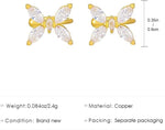 El Regalo Cute CZ Butterfly Ear Cuffs for Non-Pierced Ears - Trendy Non-Piercing Cartilage Cuff Wrap Clip-On Earrings - Rhinestone Fake Earrings for Girls & Women