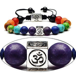 El Regalo 7 Chakra OM Bracelet Rakhi for Brother | Tree of Life & OM Charm Stone Unisex Spiritual Rakhi for Brother with Roli Chawal Shagun, Rakhi Message Card in Rakhi Gift Box (Antique Silver)