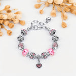 El Regalo Crystal Diamonds Heart & Beads Bracelet - Elegant, Delicate Gift for Women & Girls | Unique Beaded Design & Fine Craftsmanship