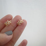 El Regalo 1 Pair Leaves Rhinestone Ear Cuff Non-Pierced Earring- Elegant Clip On Cartilage Earrings for Girls & Women