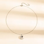 El Regalo Crescent Moon Projection Necklace for Girls & Women- I Love You Necklace 100 Languages for Women Girls Crescent Moon Necklace Romantic Jewelry Gift (Silver)