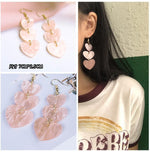 El Regalo Valentines Day Gift for Her- Heart Earrings for Women Girls- Dangling dangler Valentine's Day Gift (Pink Acrylic Heart Earrings)
