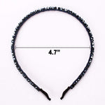 El Regalo 2PCs Rhinestone Hair Bands for Kids/Girls/Teens/Women | Tiara Bridal Headpieces | Crystal Headband Fine Glitter Crystal Hairband Rhinestone Headband (Blue & Jamuni)