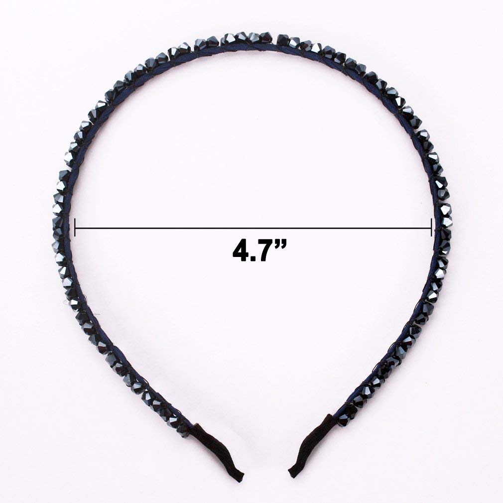 El Regalo 2PCs Rhinestone Hair Bands for Kids/Girls/Teens/Women | Tiara Bridal Headpieces | Crystal Headband Fine Glitter Crystal Hairband Rhinestone Headband (Blue & Jamuni)