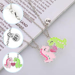 El Regalo 2 PCs BFF Best Friend Forever Split Magnetic Matching Unisex Pendant Necklaces Set- Friendship Necklaces Set for Besties/Best Friends/Soul Sisters (BFF Dinosaurs Necklaces Set)