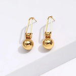 El Regalo Womens Minimalist & Trendy Golden Round Bead Earrings- Simple, Versatile Stainless Steel Stud Earrings