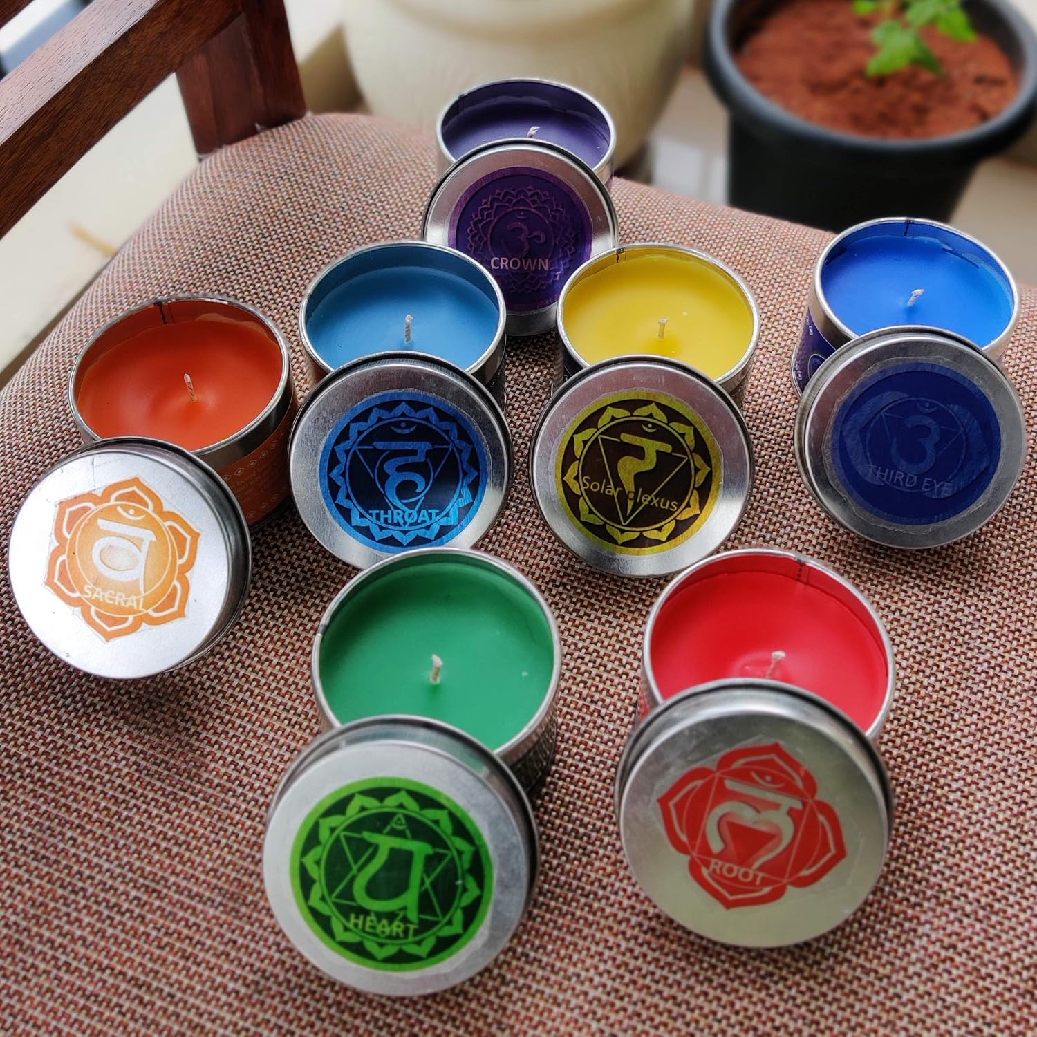 El Regalo Root Chakra Candles, Muladhara Chakra Aromatherapy Candles/Meditation Candles | Fragrances: Patchouli