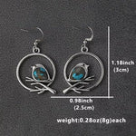 El Regalo Vintage Bohemian Blue Turquoise Kingfisher Bird Dangle Earrings for Women - Elegant Handcrafted Nature-Inspired Statement Jewelry