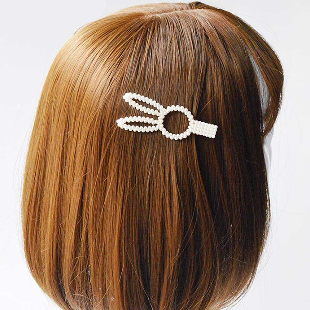 El Regalo 5 PCS Pearl Hair Clips | Large Pearls Hair Clips Pins for Women & Girls | Bridal Pearls Hair Accessories wedding Hair Clips/Tic Tac/Hairpins (Set-1)