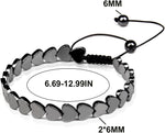 El Regalo Hematite Fine Beads Bracelet Rakhi for Brother- Polished Hematite Therapeutic Energy Healing Beads Rakhi with Roli Chawal, Message Card in Rakhi Gift Box for Bhai (Hearts)
