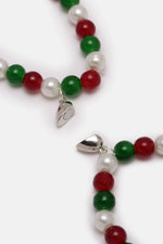 El Regalo 2PCs Christmas Bracelet Set Santa Claus Snowflake Christmas Tree Beaded Stretch Bracelet for Women Girls Stocking Stuffers Holiday Party Favors (Style-2)