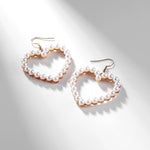 El Regalo Pearl Heart Drop Earrings - Love Heart Dangle Earrings For Girls/Women Pearl Heart Hoop Earrings