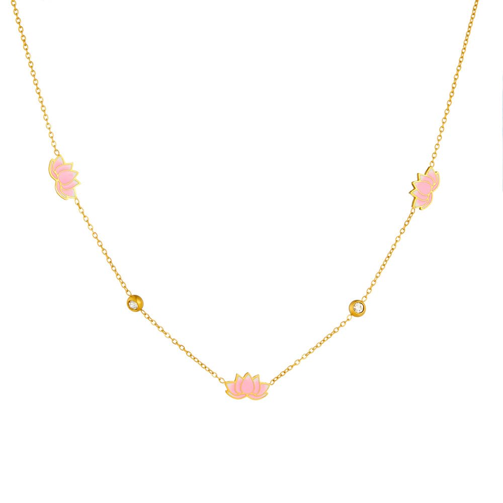 El Regalo Stainless Steel Flower Earrings & Necklace Jewelry Set for Girls & Women- Anti Tarnish/Waterproof Floral Jewelry