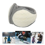El Regalo 1PC Unisex Warm Knit Earmuffs- Winter Outdoor Fur Earwarmer, Foldable, Adjustable Wrap Ear Warmer for Girls/Boys/Men/Women (White)