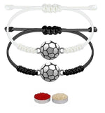 El Regalo 2PC Sports Rakhi for Kids | Sports Ball Bracelet Rakhis Combo Set for Brother/Niece/Nephew- Rakhi for Sports Lovers with Roli-Chawal, Message Card in Rakhi Gift Box (Option-4)