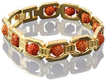 El Regalo Designer Om Rudraksha Bracelet Rakhi For Brother - Shiva Rudraksha Chain With Roli Chawal, greeting Message Card In elegant Box For Mens (Multi Rudraksha Rakhi)