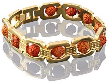 El Regalo Designer Om Rudraksha Bracelet Rakhi For Brother - Shiva Rudraksha Chain With Roli Chawal, greeting Message Card In elegant Box For Mens (Multi Rudraksha Rakhi)