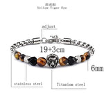El Regalo Mens Rakhi for Bhai- Lion Stainless Steel Bracelet Rakhi with Faceted Semi Precious Stones - Natural Healing for Brother/Nephew/Bhatija (Option-2)