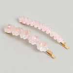 El Regalo 3 PCs Rhinestone Crystal Headband & Hair Clips Set - Shiny Non-Slip Beaded Party Hairband Hair Band with 2 Hair Clisp - Hair Accessories Hair Decoration for Women Girls (Pink)