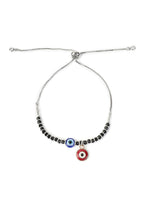 El Regalo Cute & Fancy Baby Evil Eye Nazaria Bracelet Rakhi with Roli Chawal, Rakhi Message Card in Rakhi Gift Box - Kids Evil Eye Adjustable Chain Rakhi (Red Evil Eye Nazaria Rakhi)