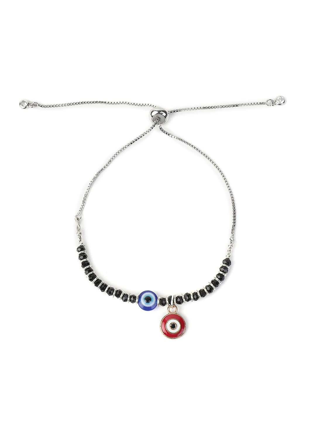 El Regalo Cute & Fancy Baby Evil Eye Nazaria Bracelet Rakhi with Roli Chawal, Rakhi Message Card in Rakhi Gift Box - Kids Evil Eye Adjustable Chain Rakhi (Red Evil Eye Nazaria Rakhi)