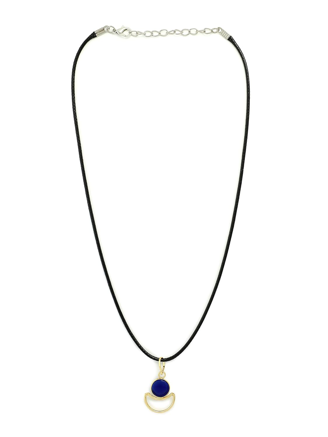 El Regalo 2 PCs Blue Evil Eye Unisex Pendant Cord Necklace for Kids/Girls/Boys/Men & Women - Turkish Blue Silver & Golden Handmade Evil Eye Necklaces (Option-3)