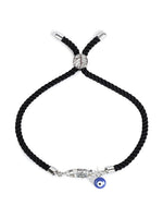 El Regalo Name Initials Evil Eye Bracelet Rakhi for Brother- Name Letter CZ Rakhi with Roli Chawal, Message Card in Rakshabandhan Box for Bhai (Black- B)