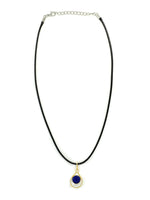 El Regalo 2 PCs Blue Evil Eye Unisex Pendant Cord Necklace for Kids/Girls/Boys/Men & Women - Turkish Blue Silver & Golden Handmade Evil Eye Necklaces (Option-1)