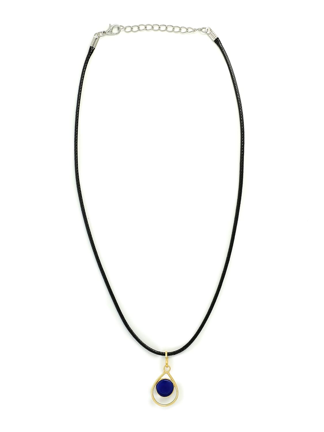 El Regalo 2 PCs Blue Evil Eye Unisex Pendant Cord Necklace for Kids/Girls/Boys/Men & Women - Turkish Blue Silver & Golden Handmade Evil Eye Necklaces (Option-1)