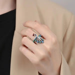 El Regalo Retro Peacock Ring- Beautiful & Colorful Peacock Finger Ring for Girls & Women (Style-3)