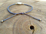 El Regalo 1 PC Bohemian Cowrie Beads Shell Adjustable Bracelets cum Anklets for Girls & Women | Macram Jewelry (Gray)
