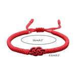 El Regalo 1PC Infinity Love Knot Lucky Rakhi for Brother - Hand Braided Amulet Knot Thread String Rakhi with Roli Chawal, Rakhi Message Card in Gift Box (Red)