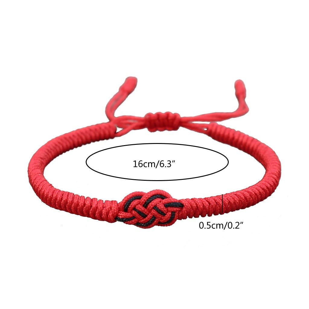 El Regalo 1PC Infinity Love Knot Lucky Rakhi for Brother - Hand Braided Amulet Knot Thread String Rakhi with Roli Chawal, Rakhi Message Card in Gift Box (Red)