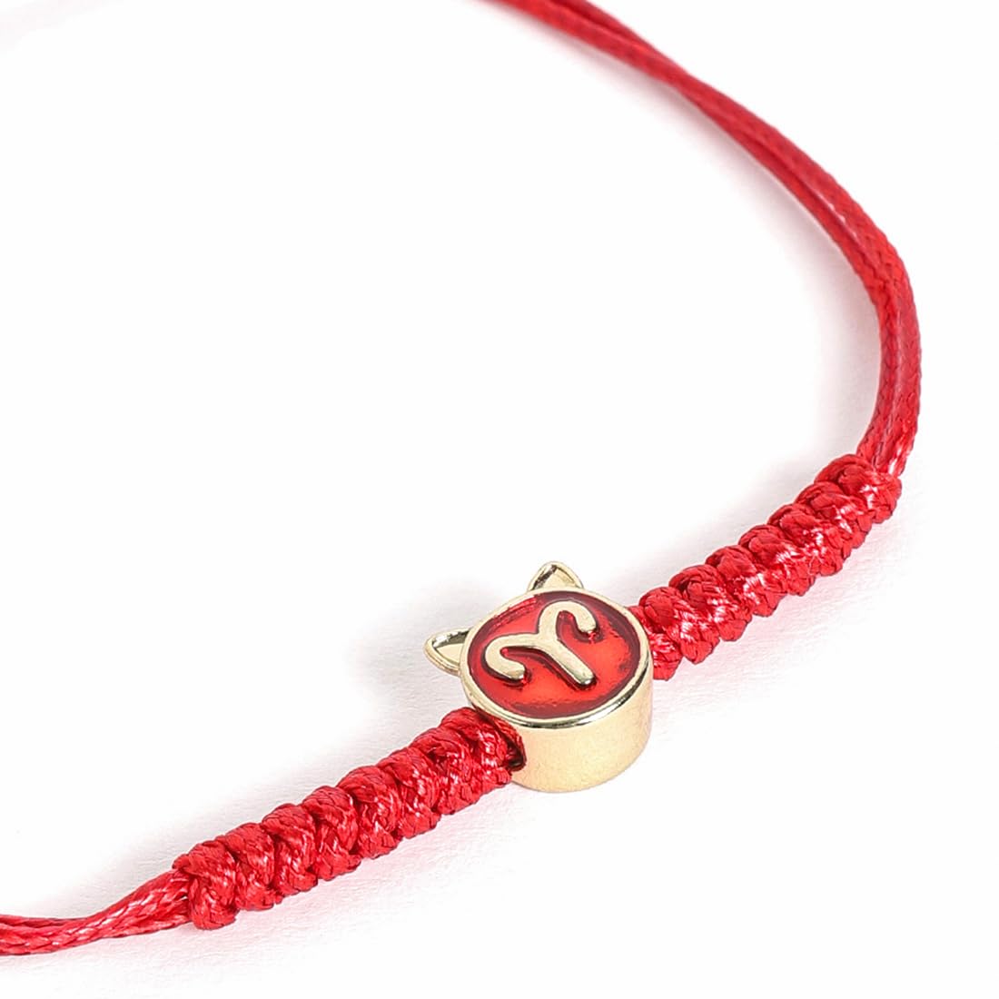El Regalo 1 PC Zodiac Signs/Sun Signs Red Thread Bracelet Rakhi for Bhai/Brother/Niece or Nephew - Zodiac Sign Rakhi, Roli-Chawal Shagun, Rakhi Message Card in Rakhi Box (Aries Rakhi)
