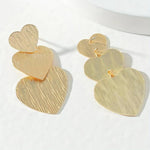 El Regalo Romantic Heart Tassel Metal Texture Long Earrings For Girls & Women Girls- Valentines Day Gift (Matt Golden)