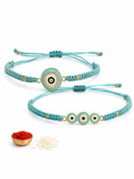 El Regalo 2PCs Rakhis for Brother- Evil Eye Rakhi Combo Set with 2 Rakhis, shagun Pack, Rakhi Message Card in Rakhi Gift Box (Option-3)
